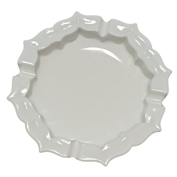 Vintage Large Heavy (~3 lbs) Milk Glass Cigar Ashtray 9" Stunning-Mint Condition - Picture 1 of 3